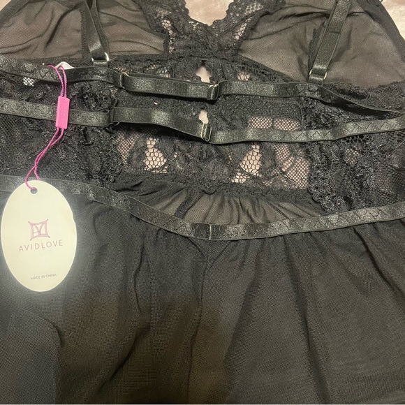 AVIDLOVE NWT MED Chic Black Lace Chemise - Picture 9 of 9
